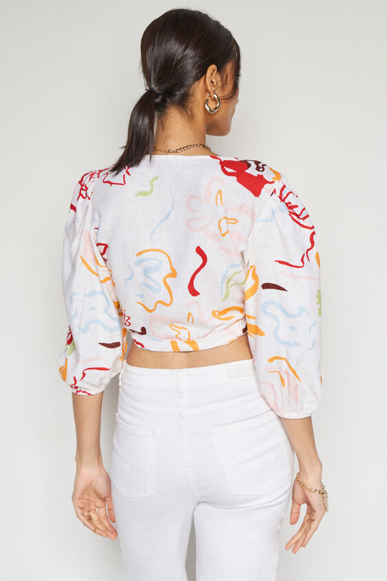 Graphic Straight Top, White, image 4